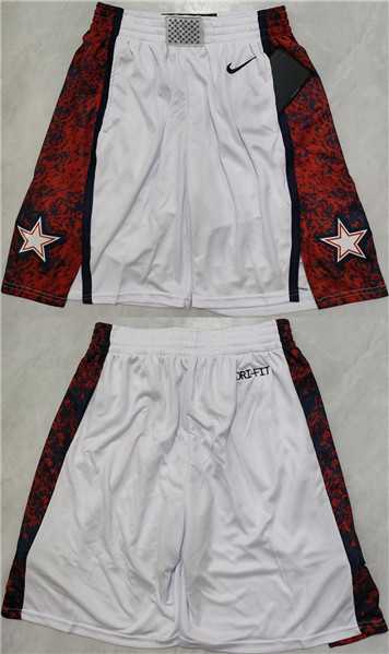 Mens Team USA White Red Shorts